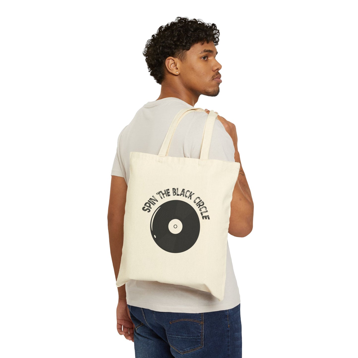SPIN THE BLACK CIRCLE VINYL Cotton Canvas Tote Bag