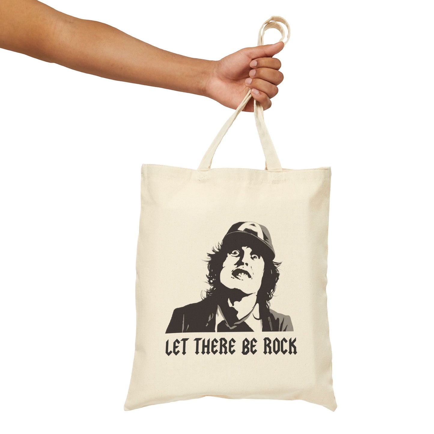 LET THERE BE ROCK VINYL Cotton Canvas Tote Bag