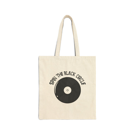 SPIN THE BLACK CIRCLE VINYL Cotton Canvas Tote Bag