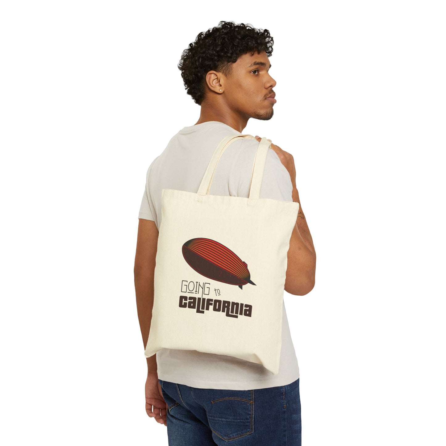GOING TO CALI  VINYL Cotton Canvas Tote Bag