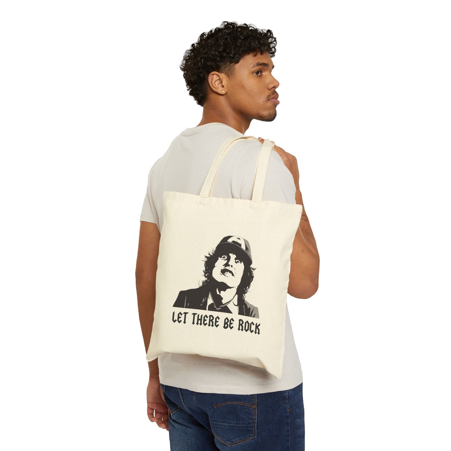LET THERE BE ROCK VINYL Cotton Canvas Tote Bag