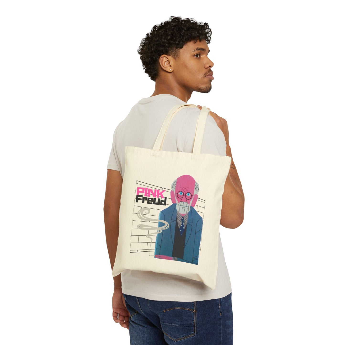 PINK FREUD VINYL Cotton Canvas Tote Bag