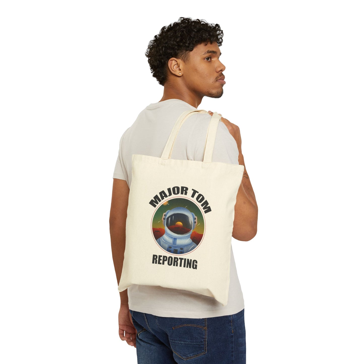 MAJOR TOM VINYL Cotton Canvas Tote Bag
