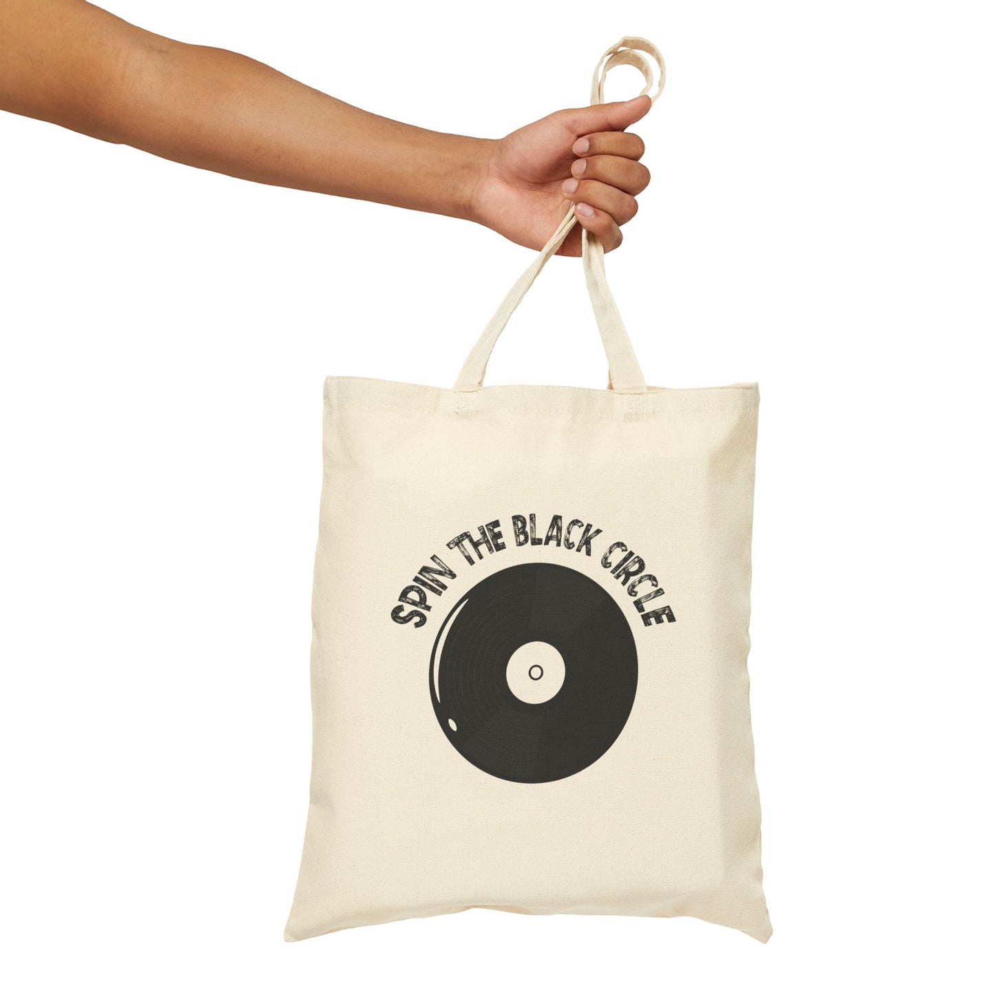 SPIN THE BLACK CIRCLE VINYL Cotton Canvas Tote Bag