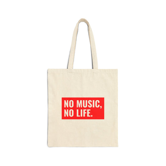 NO MUSIC, NO LIFE VINYL Cotton Canvas Tote Bag